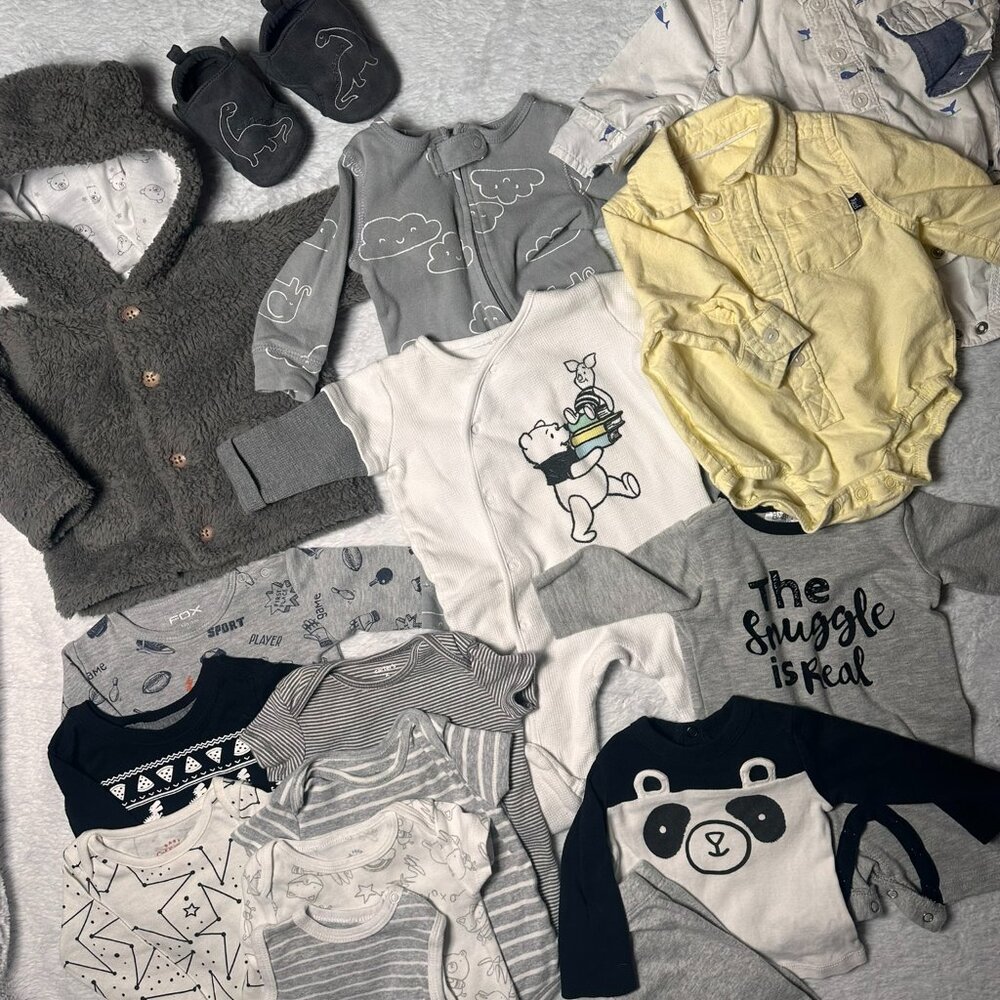 Baby Boy Clothing Bundle – 3–6 Months – 15+ Pieces with Shoes